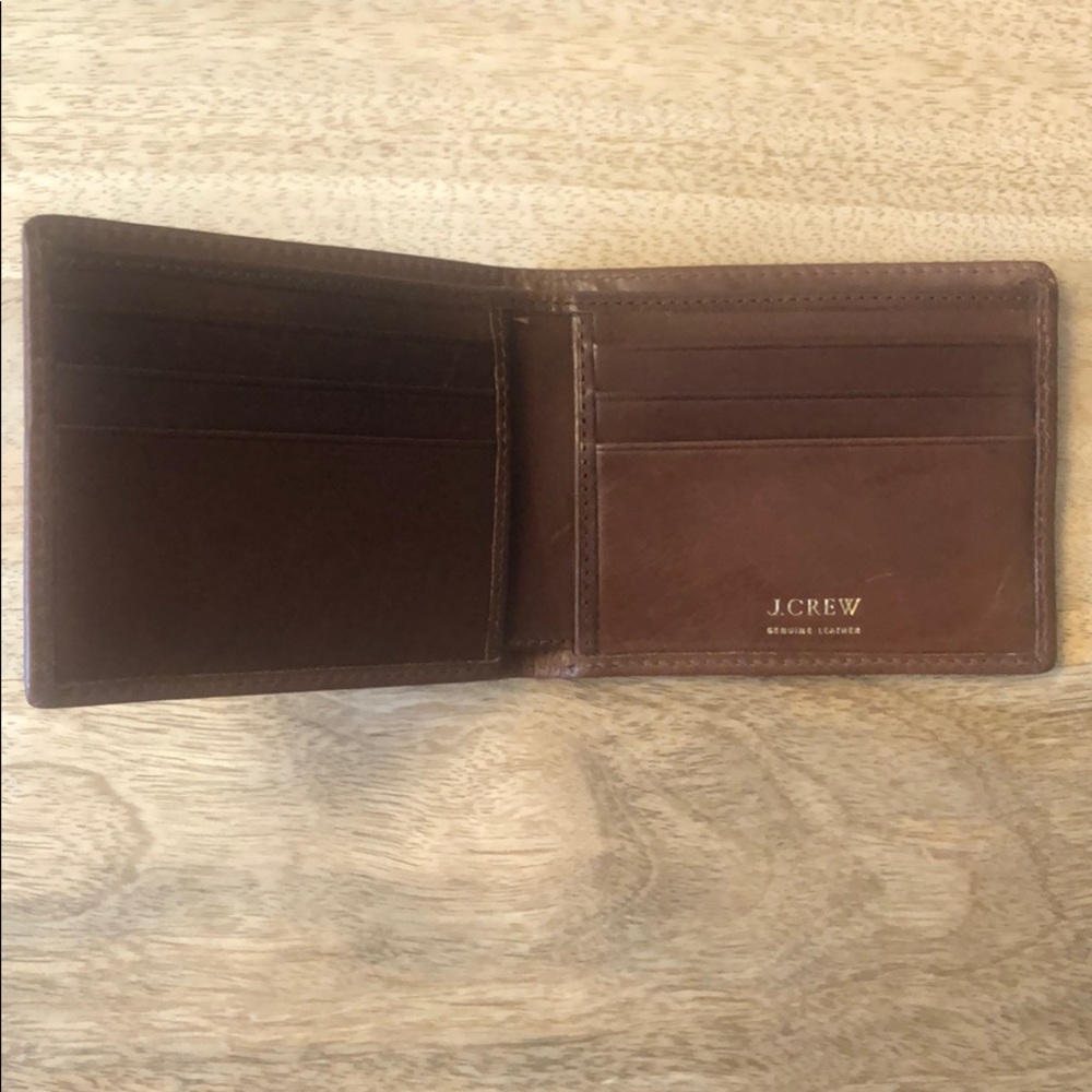 J. Crew Cognac Genuine Leather Wallet - never used